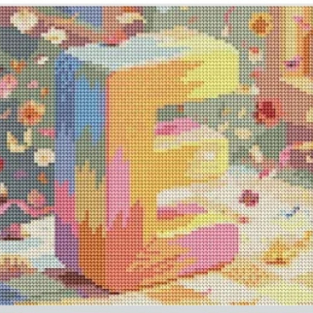 "E" diamond painting kit